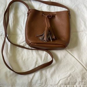 Mini Brown crossbody drawstring